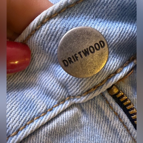 DRIFTWOOD colette feathery leaf jeans in light wash embroidered W0 / L 27 zipp - Picture 5 of 13